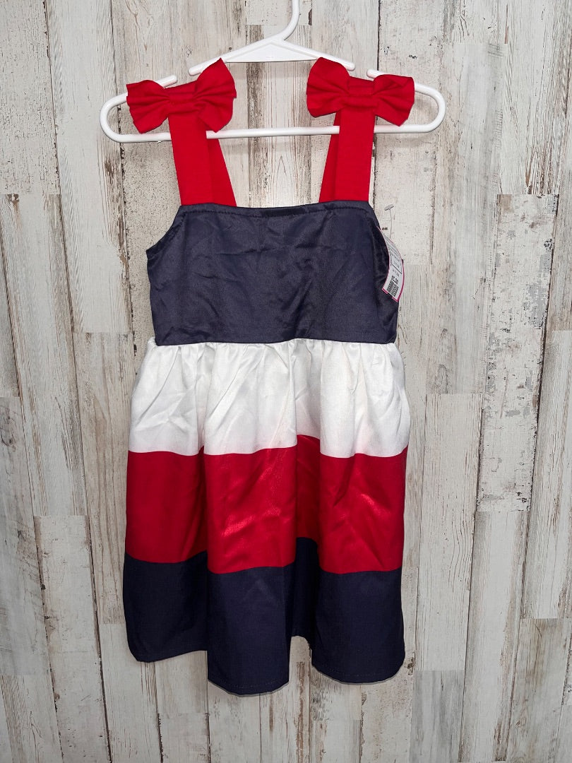 NAVY/RED SHEIN COLORBLOCK DRESS, GIRLS 4T