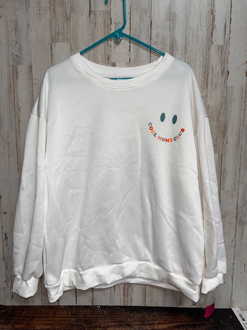 WHITE SHEIN COOL MOM CLUB SWEATSHIRT, LADIES 2X