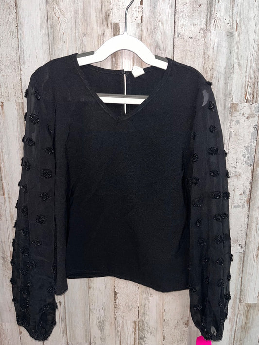 BLACK SHEIN SHEER PUFF SLEEVE TOP, GIRL 10