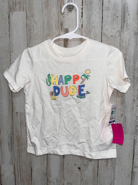 IVORY GARANIMALS HAPPY DUDE TEE, BOY 24M