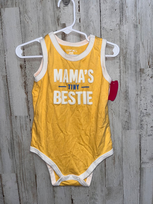 YELLOW GARANIMALS MAMAS BESTIE TANK ONESIE, BOY 24M