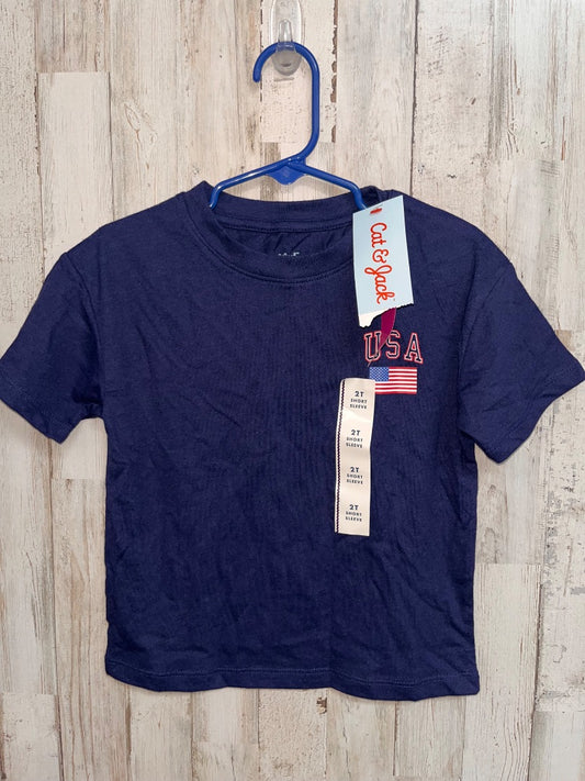 NAVY CAT & JACK NEW USA TEE, BOY 2T