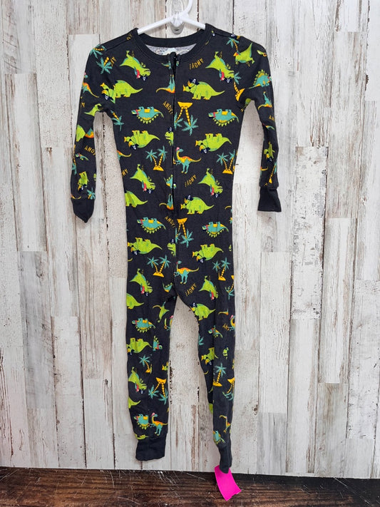 GREY OLD  NAVY DINO ZIP SLEEPER, BOY 3T