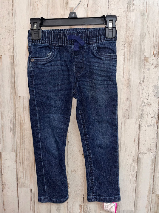 DARK DENIM OSH KOSH DRAWSTRING JEANS, BOY 3T