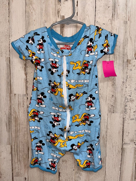 BLUE DISNEY MICKEY ZIP SLEEPER ROMPER, BOY 4T