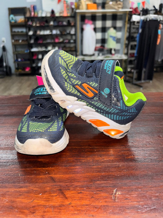 NAVY/LIME SKECHERS LIGHT UP SNEAKERS, SHOES 7