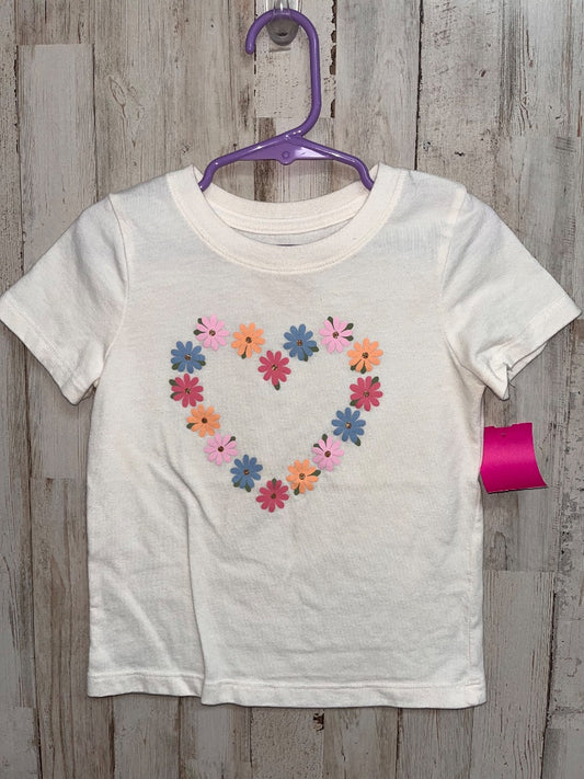 IVORY CAT & JACK FLOWER HEART TEE, GIRL 3T