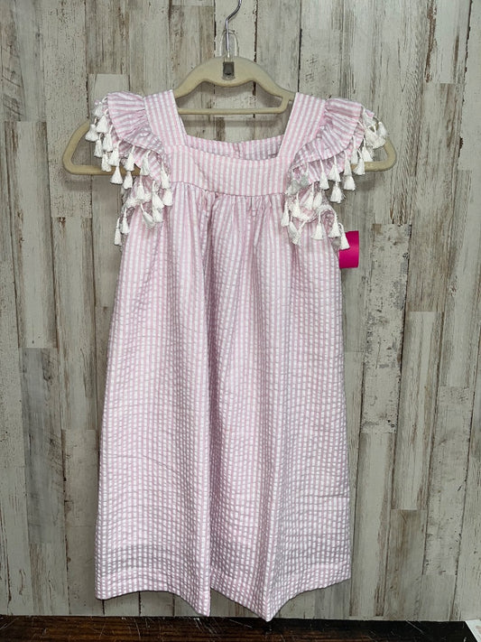 PINK BOUTIQUE SEERSUCKER TASSLE SLEEVE DRESS, GIRL 8