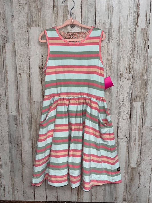 SAGE/CORAL MATILDA JANE STRIPE POCKET DRESS, GIRL 8