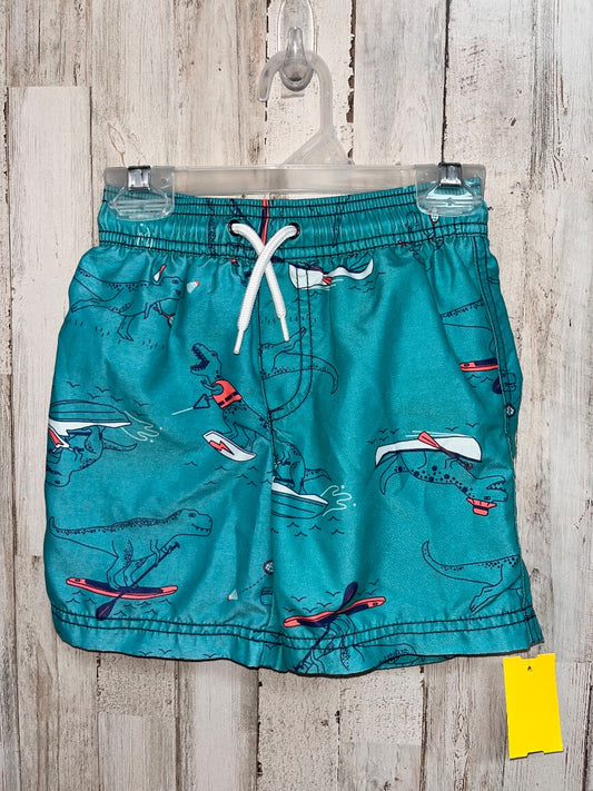 TEAL CARTERS DINO SWIM TRUNK, BOYS 3T