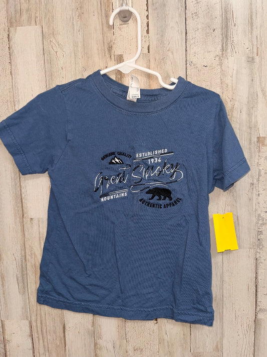 DRK BLUE RABBIT SKINS MOUNTAINS TEE, BOYS 3T