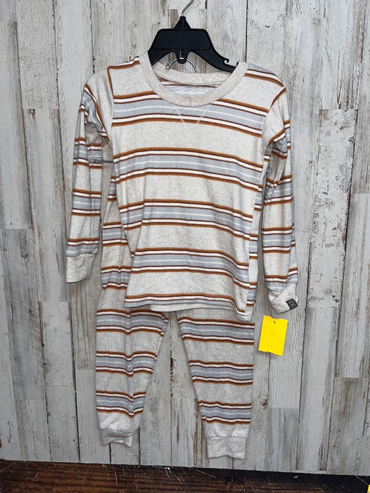 BEIGE MODERN MOMENTS STRIPE 2PC PJ, BOYS 3T