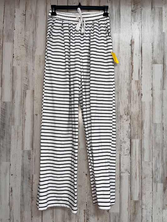 WHITE/BLACK  STRIPE LOUNGE PANTS, LADIES S