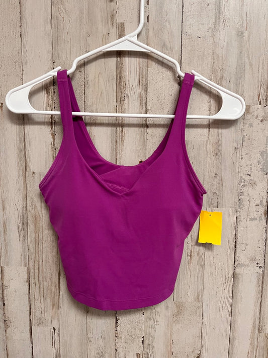 PURPLE LULULEMON SZ 4 CROPPED TANK, LADIES S