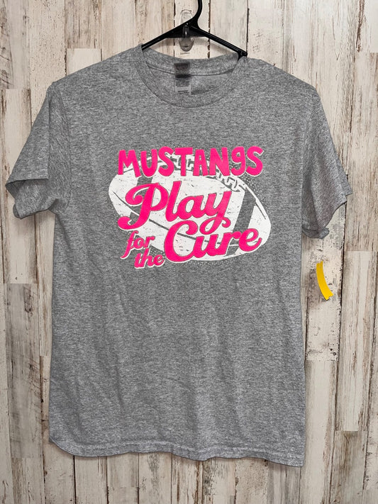GREY/PINK GILDAN MUSTANGS FOR THE CURE TEE, LADIES S