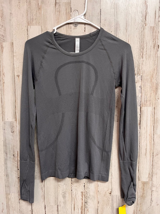 GREY LULULEMON SZ 4 LONG SLEEVE TECH TEE, LADIES S