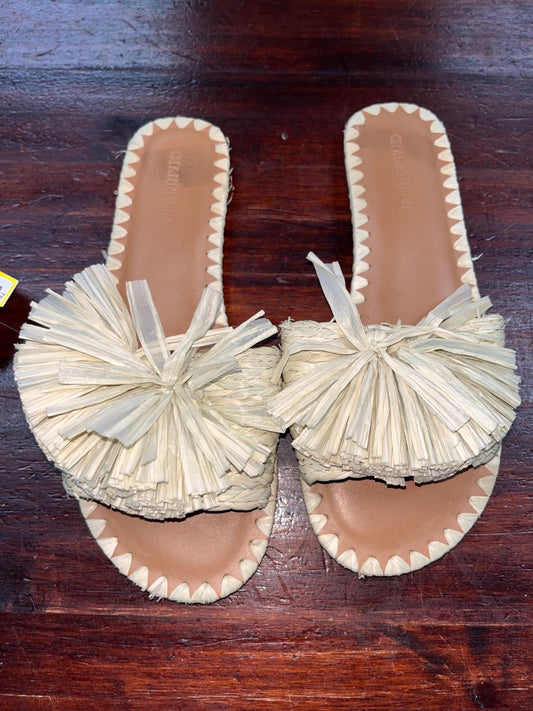 IVORY GIANNI BINI RATTAN PUFF SANDALS, SHOES A6.5