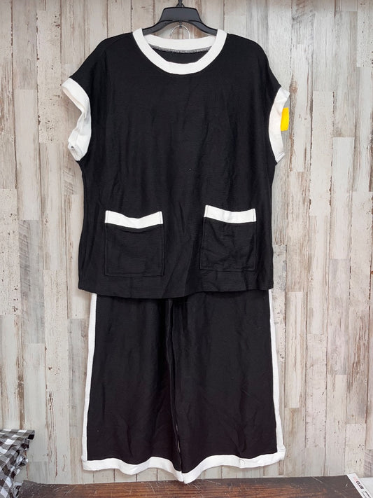 BLACK  TEXTURED 2PC SET, LADIES M
