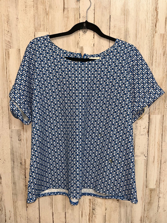 BLUE LIZ CLAIBORNE PRINTED TOP, LADIES L