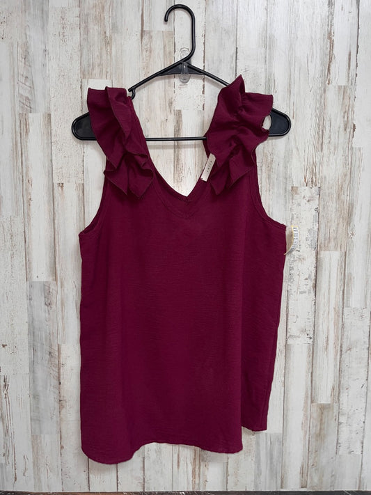 DRK PURPLE ENTRO RUFFLE TANK, LADIES S