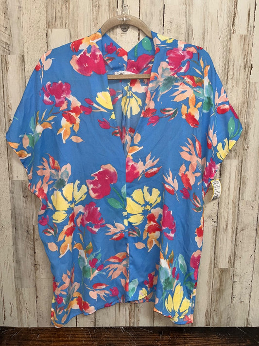BLUE KARLIE FLORAL TOP, LADIES S