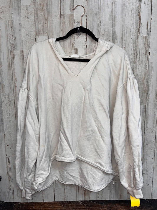 CREAM ZENANA CROPPED HOODIE, LADIES L