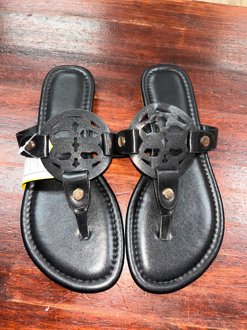 BLACK  ROUND DESIGN FLIP FLOPS, SHOES A6