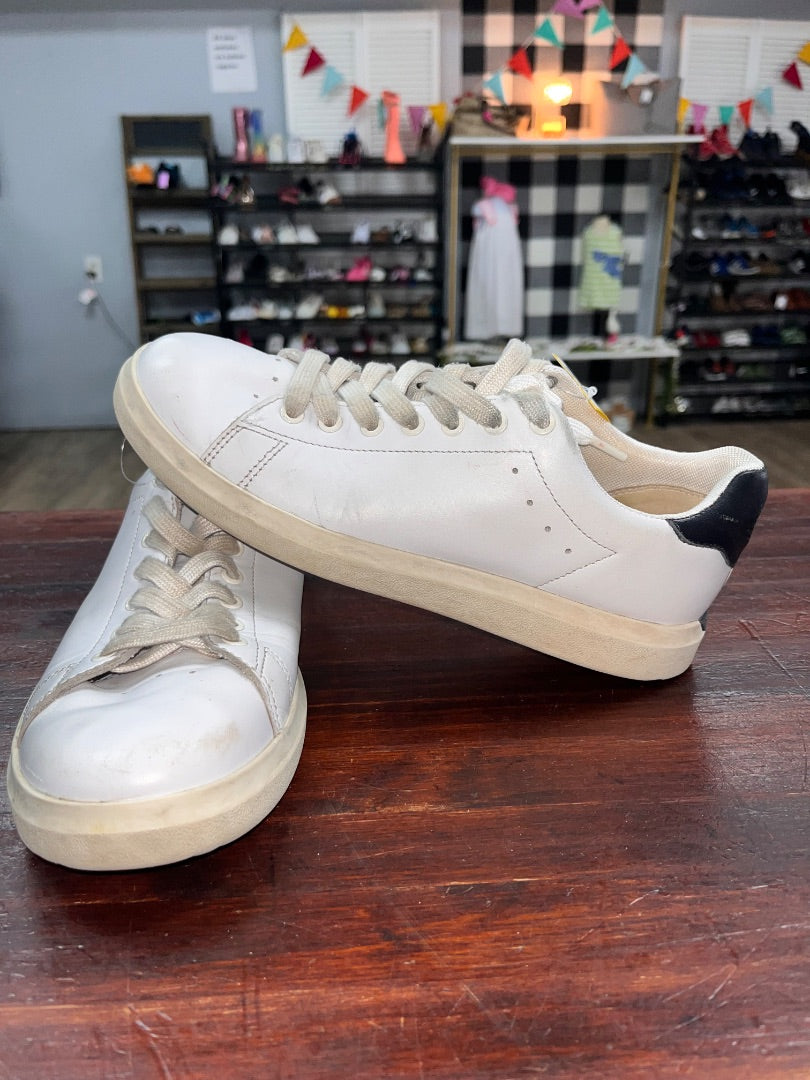 WHITE TORI BURCH LEATHER SNEAKERS, SHOES A7.5
