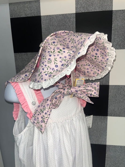 PURPLE BEAUFORT BONNET CO NEW FLORAL BONNET, GIRL 9-18