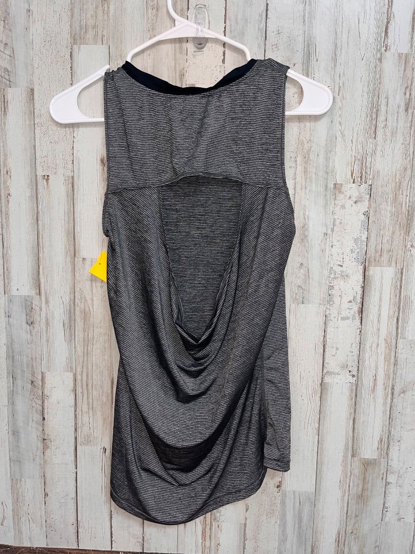 GREY/BLACK MONO B STRIPE DRY FIT TANK, LADIES S