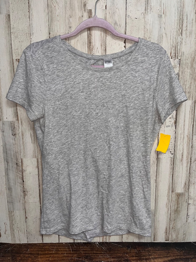 GREY VICTORIAS SECRET KEYHOLE BACK YOGA TEE, LADIES S