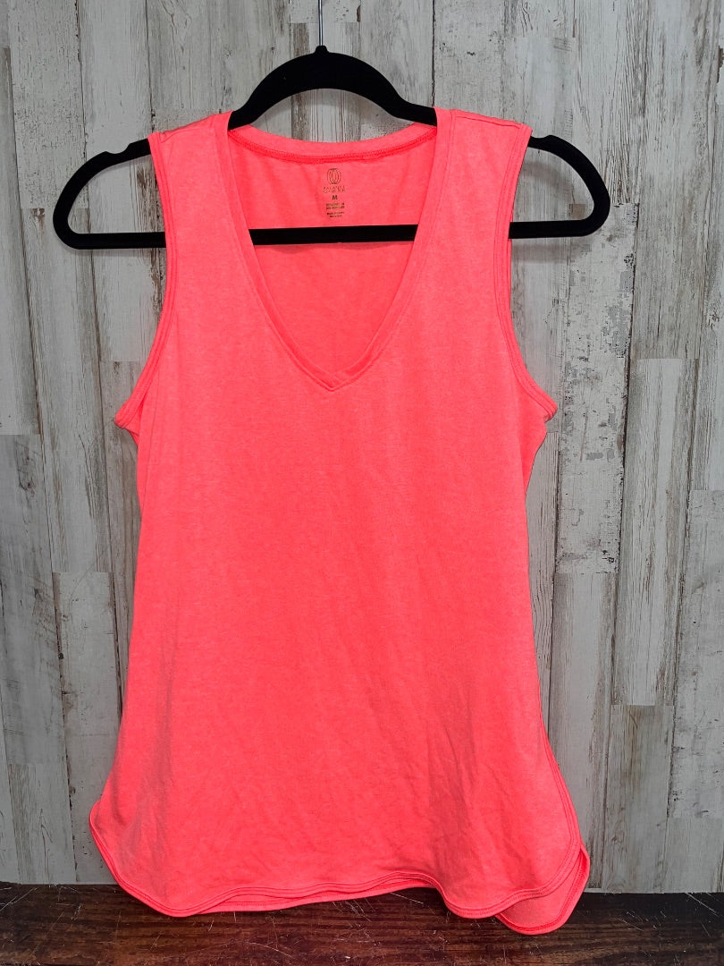 BRIGHT CORAL BALANCE COLLECTION V NECK DRY FIT TANK, LADIES M