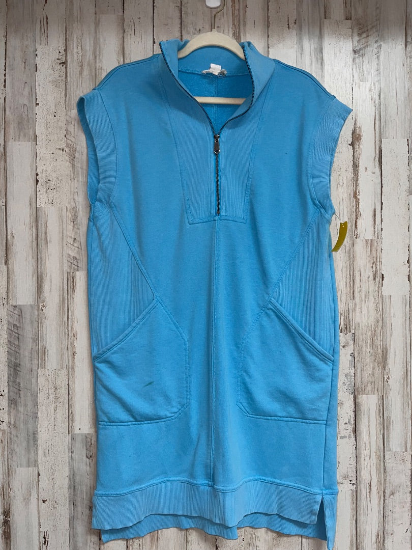 BLUE ENTRO HALF ZIP DRESS, LADIES M