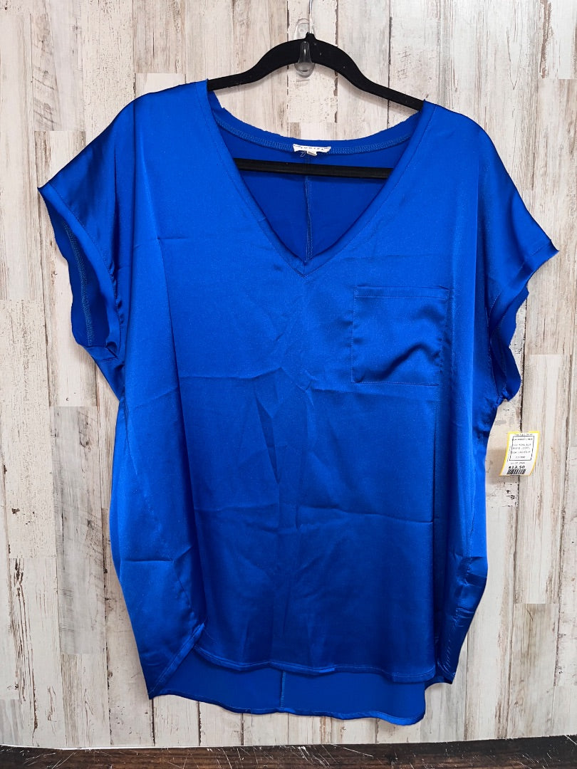 ROYAL BLUE JODIFL SILKY POCKET V NECK, LADIES M