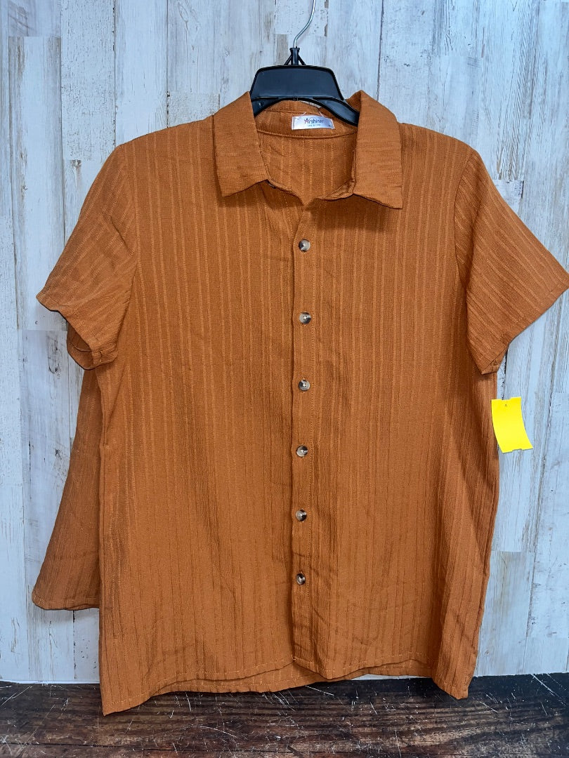 BROWN ARSHINER TEXTURED 2PC BUTTON UP SET, BOY 16