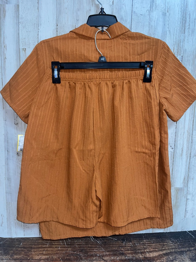 BROWN ARSHINER TEXTURED 2PC BUTTON UP SET, BOY 16
