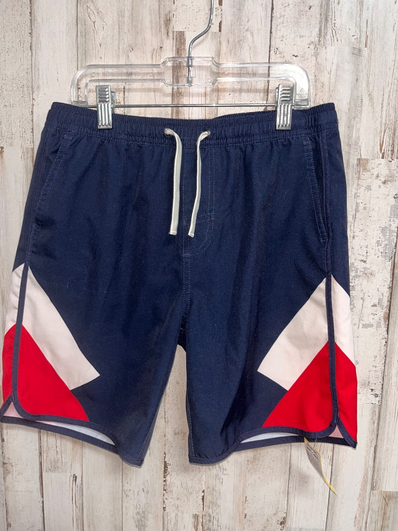 NAVY/RED/WHITE FAIR HARBOR SWIM TRUNKS, BOY 16