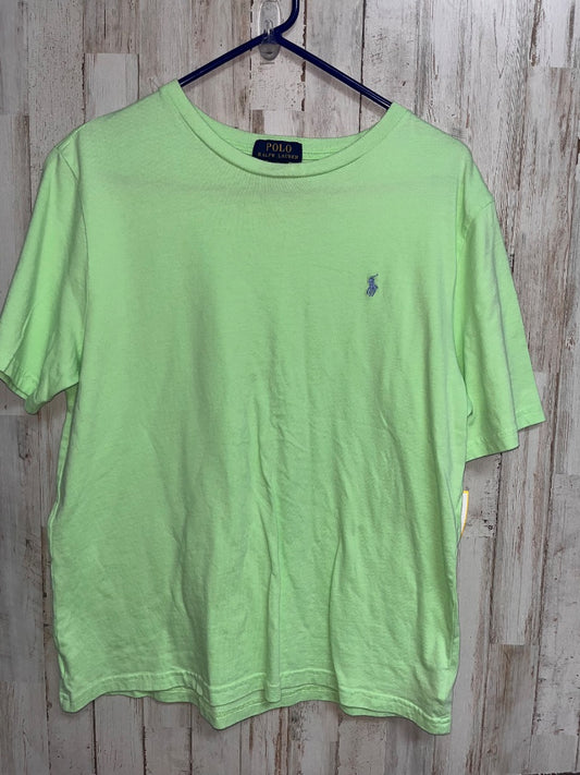 BRIGHT GREEN RALPH LAUREN LOGO TEE, BOY 18/20
