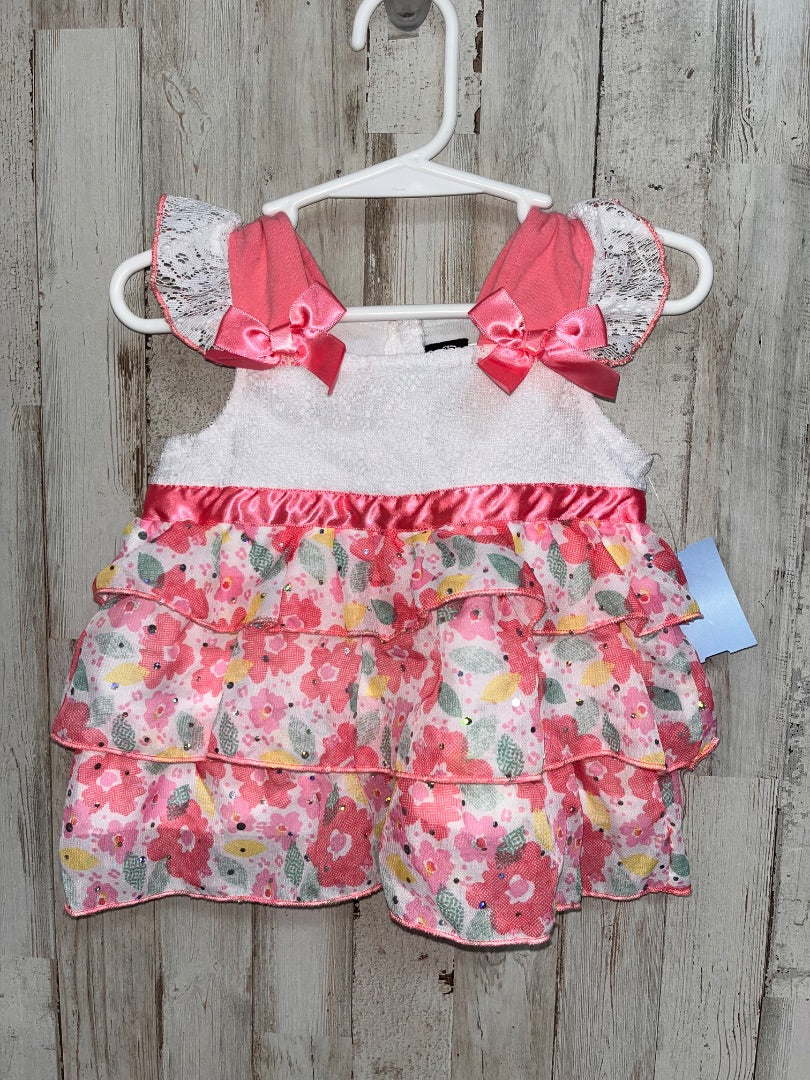 PINK DARLING RUFFLE LACE FLORAL DRESS, GIRL 18M