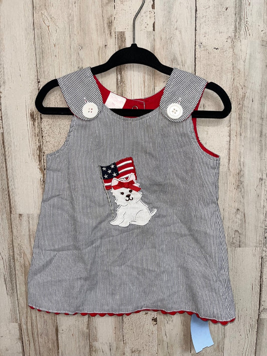 NAVY CRE8TIONS PUPPY FLAG STRIPE DRESS, GIRL 18M