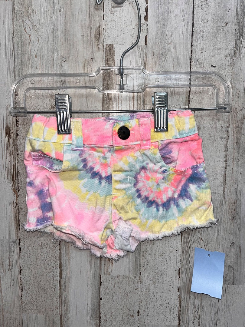 BRIGHT GARANIMALS TIE DYE SHORTS, GIRL 18M