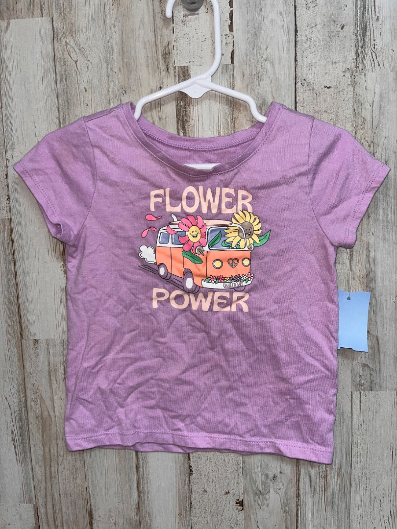 PURPLE GARANIMALS FLOWER POWER TEE, GIRL 2T