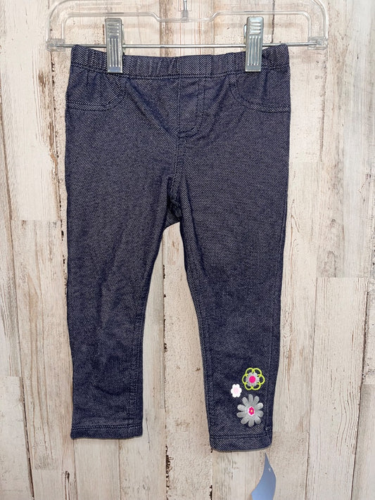 NAVY KIDS HEADQUARTERS FLOWER PRINT CHAMBRAY LEGGINGS, GIRL 2T
