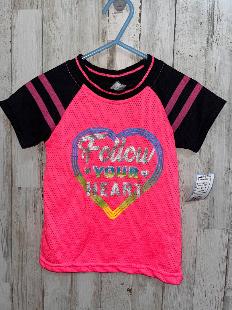 HOT PINK DIVA FOLLOW YOUR HEART TEE, GIRL 3T