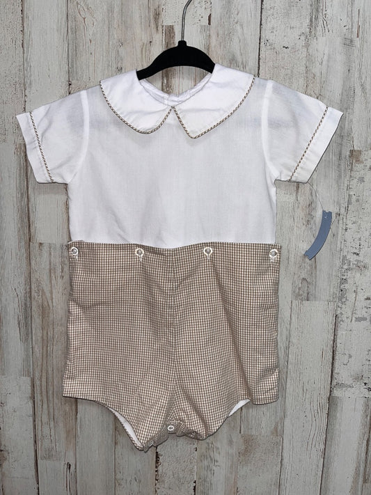 WHITE/TAN AURALUZ GINGHAM JONJON, BOY 12M