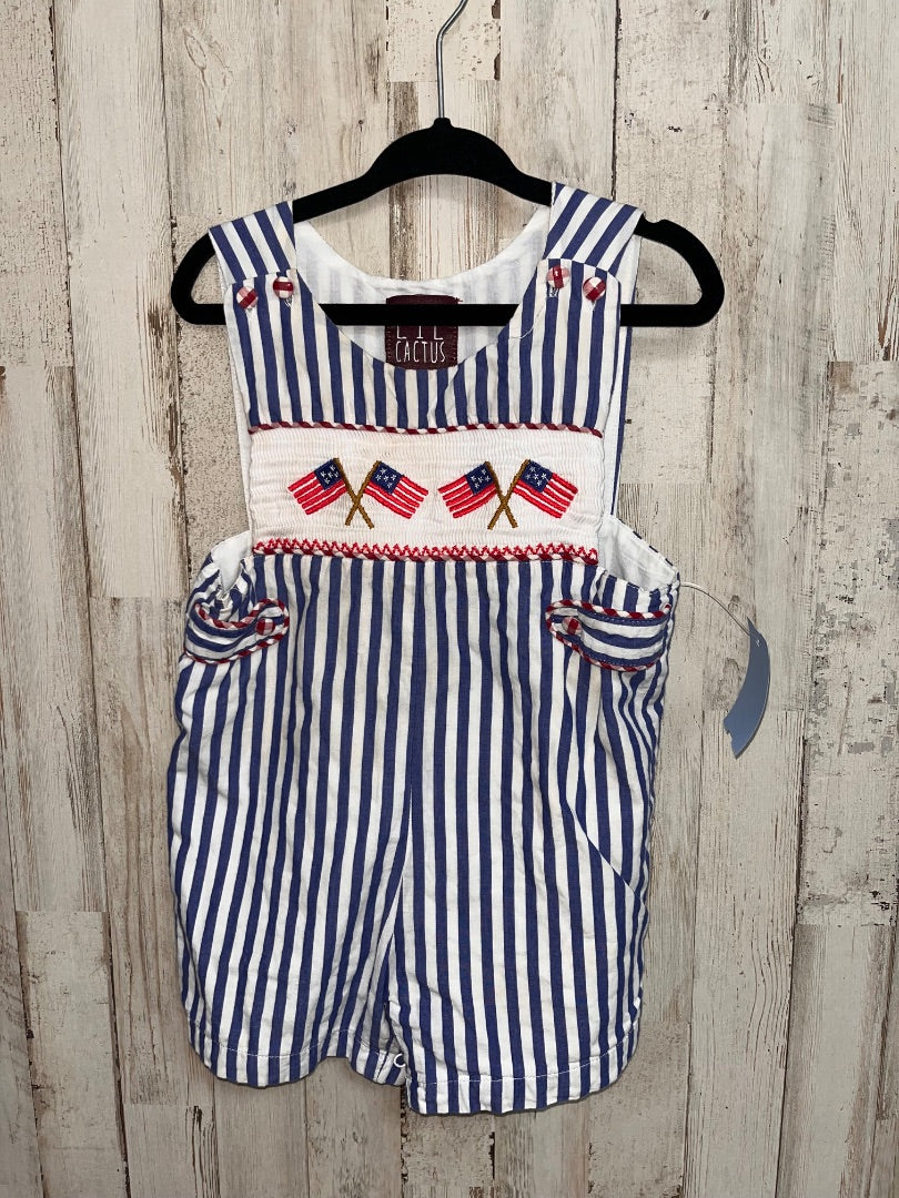 BLUE LIL CACTUS FLAG STRIPE ROMPER, BOY 18-24M
