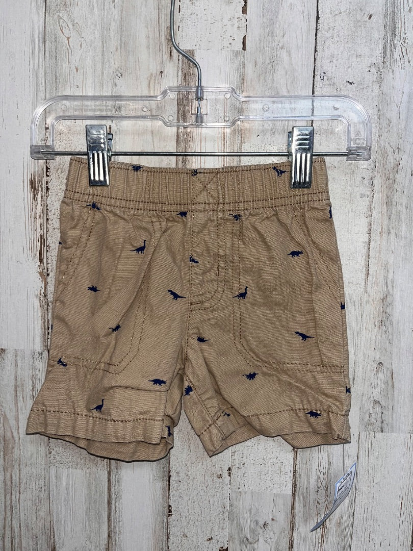 TAN CARTERS DINO SHORTS, BOY 2T