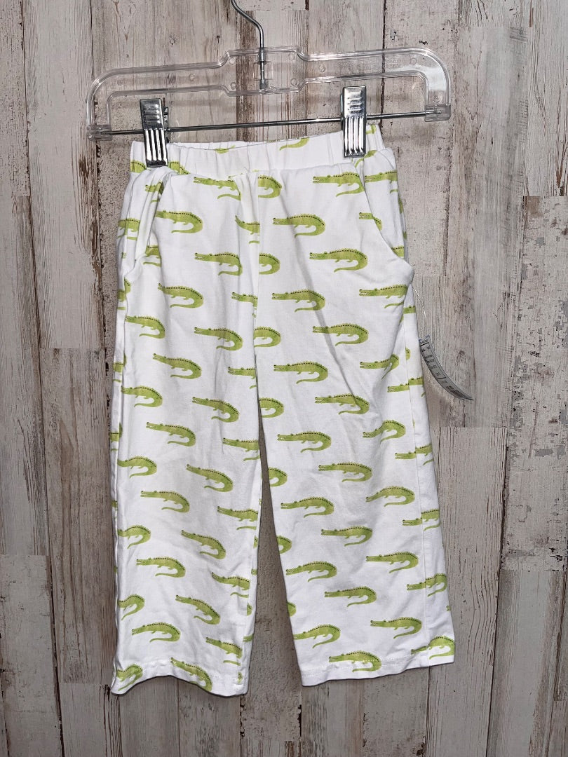 WHITE/GREEN BOUTIQUE ALIGATOR PANTS, BOY 2T