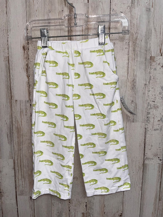 WHITE/GREEN BOUTIQUE ALIGATOR PANTS, BOY 2T