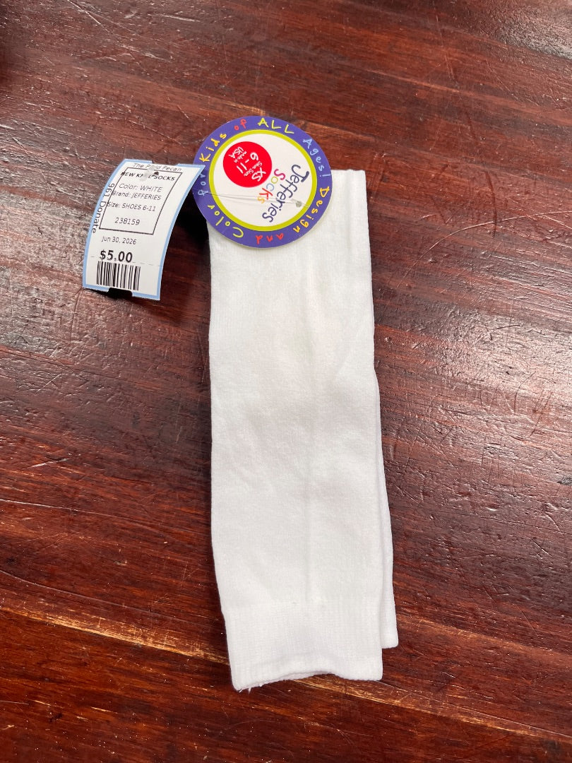 WHITE JEFFERIES NEW KNEE SOCKS, SHOES 6-11